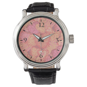 Cute colourful mosaic hearts background design watch