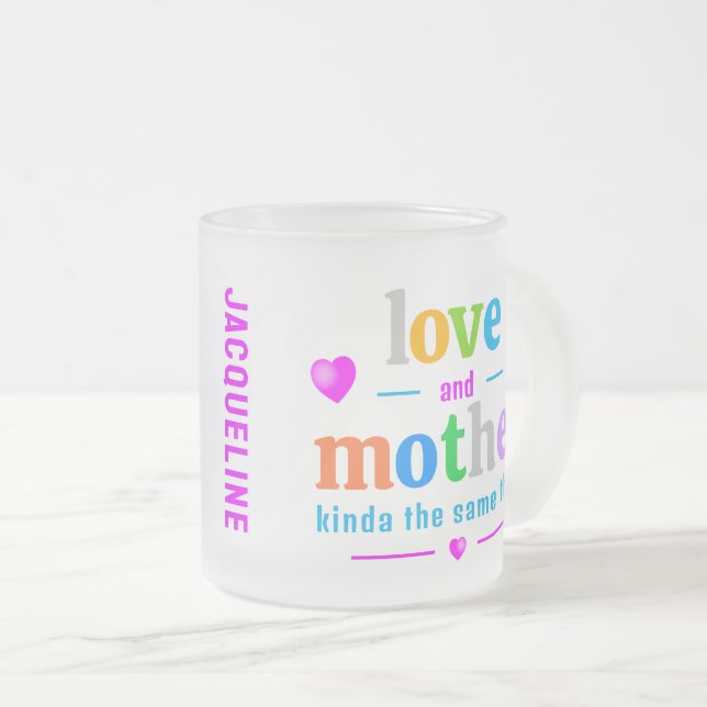 Cute Colourful MOTHER's  Frosted Glass Coffee Mug (Front Right)