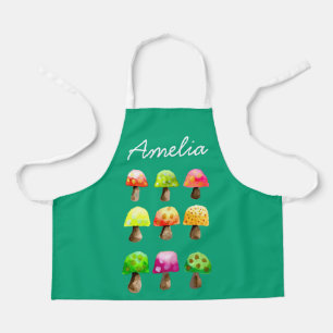 Cute colourful mushrooms apron