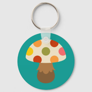 Cute colourful mushrooms keychain
