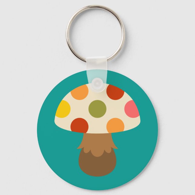 Cute colourful mushrooms keychain (Front)