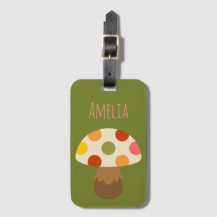 Cute colourful mushrooms luggage tag