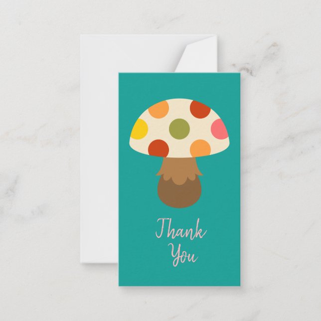 Cute colourful mushrooms note card (Front)