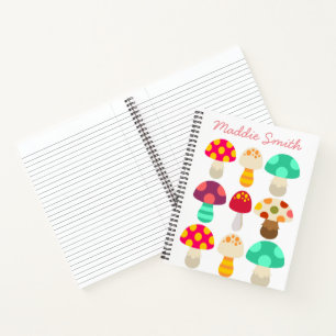 Cute colourful mushrooms notebook