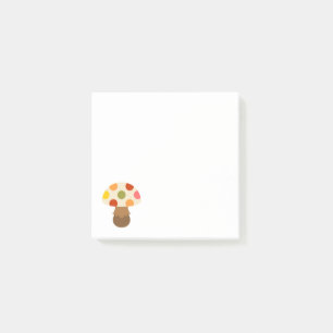 Cute colourful mushrooms post-it notes