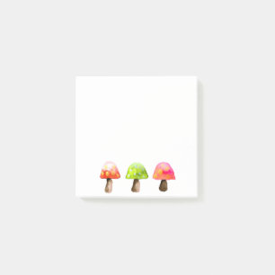 Cute colourful mushrooms post-it notes
