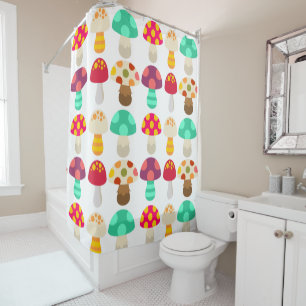 Cute colourful mushrooms shower curtain
