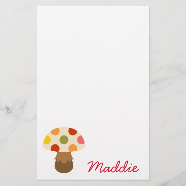 Cute colourful mushrooms stationery (Front)