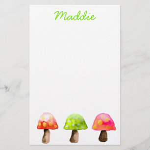 Cute colourful mushrooms stationery
