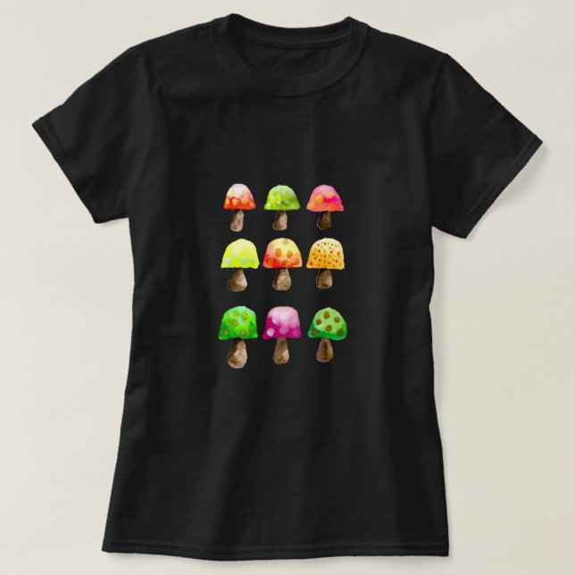 Cute colourful mushrooms T-Shirt (Design Front)