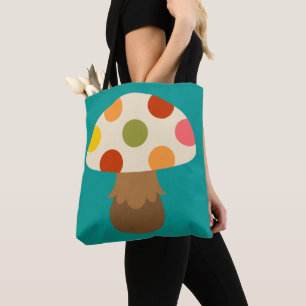 Cute colourful mushrooms tote bag