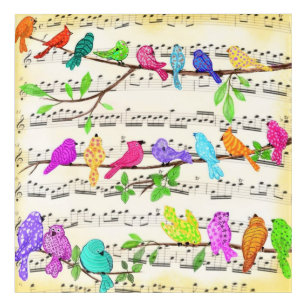 Cute Colourful Musical Birds Symphony - Happy Song Acrylic Print