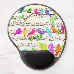 Cute Colourful Musical Birds Symphony - Happy Song Gel Mouse Mat