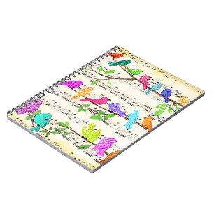 Cute Colourful Musical Birds Symphony - Happy Song Notebook