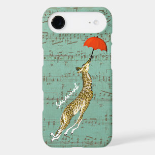 Cute Colourful Musical Flying Giraffe Red Umbrella