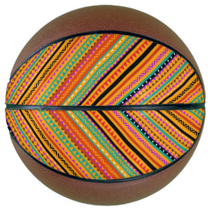 Cute colourful native aztec patterns design basketball