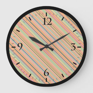 Cute colourful native aztec patterns design large clock