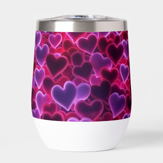 cute, colourful neon hearts Valentine's Day  (Front)