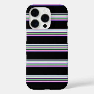 Cute colourful neon stripes iPhone 16 pro case