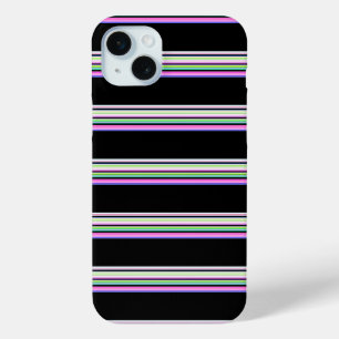 Cute colourful neon stripes iPhone 15 mini case