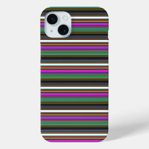 Cute colourful neon stripes iPhone 15 mini case