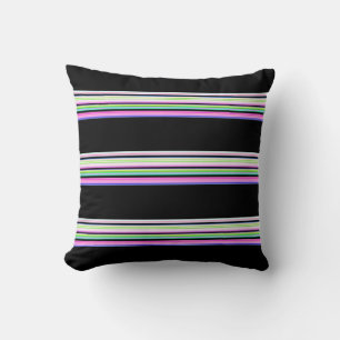 Cute colourful neon stripes cushion
