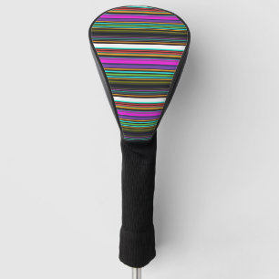 Cute colourful neon stripes golf head cover