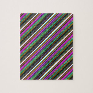 Cute colourful neon stripes jigsaw puzzle