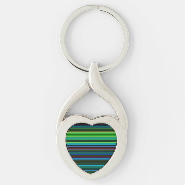 Cute colourful neon stripes key ring (Front)
