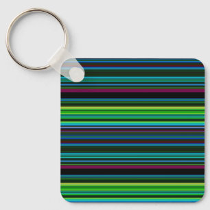 Cute colourful neon stripes key ring