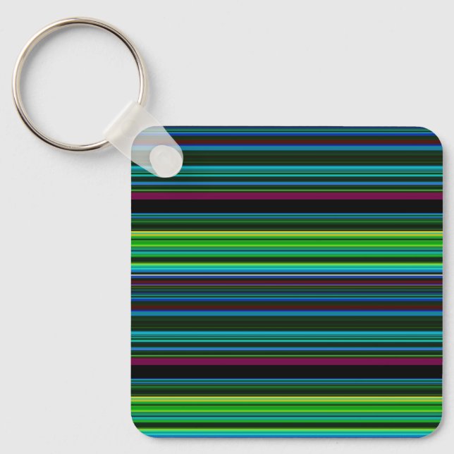 Cute colourful neon stripes key ring (Front)