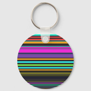 Cute colourful neon stripes key ring