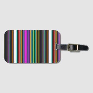 Cute colourful neon stripes luggage tag