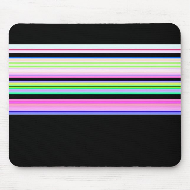 Cute colourful neon stripes mouse mat (Front)