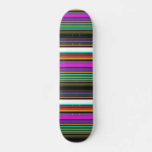 Cute colourful neon stripes skateboard