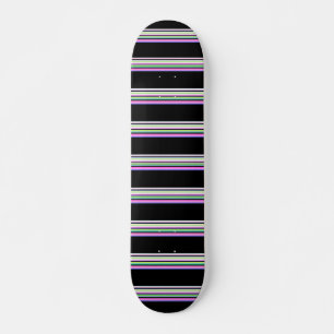 Cute colourful neon stripes skateboard