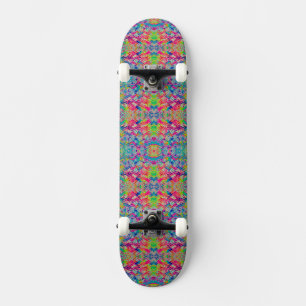 Cute colourful neon tracks design skateboard