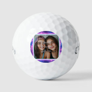 Cute Colourful Neon Vaporwave Photo Border Golf Balls