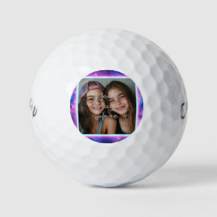 Cute Colourful Neon Vaporwave Photo Border Golf Balls