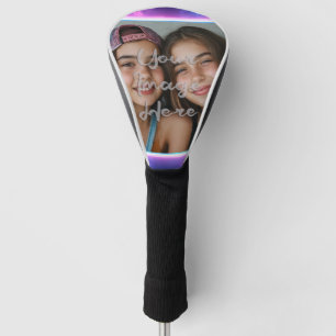 Cute Colourful Neon Vaporwave Photo Border Golf Head Cover