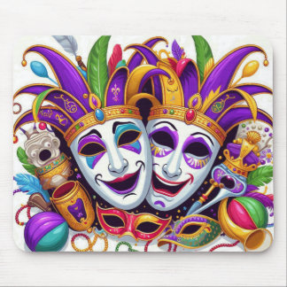 Cute Colourful of Mardi Gras carnival celebration  Mouse Mat