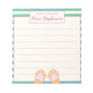 Cute Colourful Orange Ginger Kitty Paws Teacher Notepad