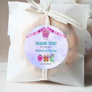 Cute Colourful Our Little Monster Birthday Party  Favour Tags
