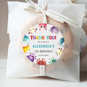 Cute Colourful Our Little Monster Birthday Party  Favour Tags