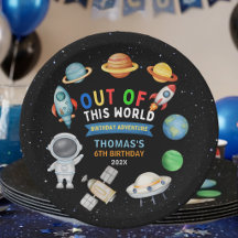Cute Colourful Out Of This World Space Birthday  
