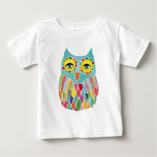 Cute Colourful Owl Baby T-Shirt