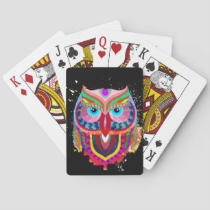 Cute Colourful Owl Cards, Standard Index faces Playing Cards