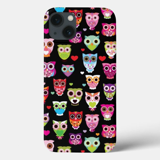 cute colourful owl kids pattern Case-Mate iPhone case (Back)