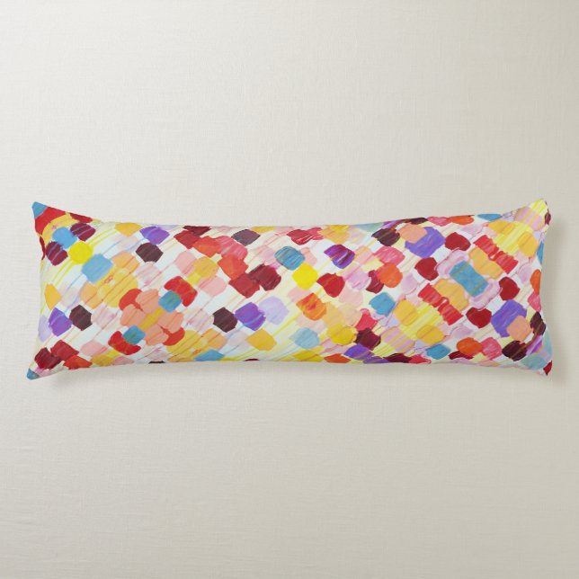 Cute colourful painting flowers body cushion (Front)