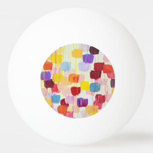 Cute colourful painting flowers ping pong ball